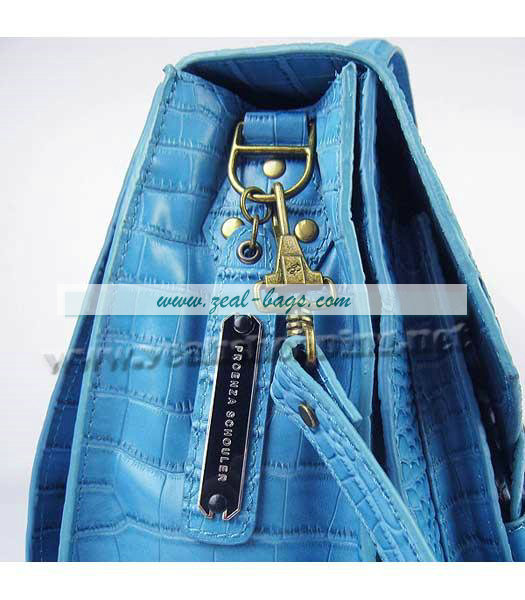 Knockoff Proenza Schouler Suede PS1 Satchel Bag in Light Blue Croc Veins